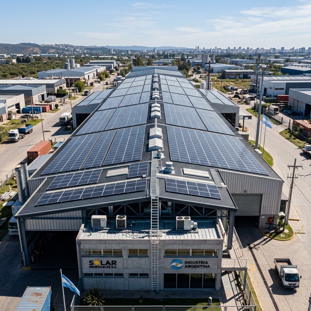 Instalación de paneles solares industriales ahorro tarifas Argentina